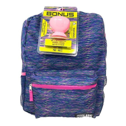 RAINBOW HEATHER BACKPACK W/SPEAKER C/P 6
