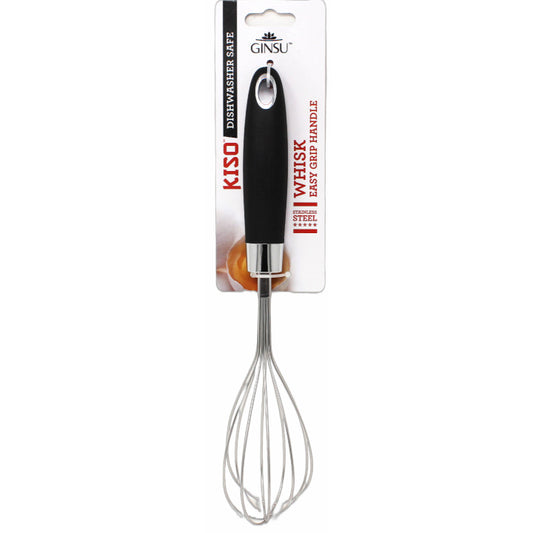 GINSU WHISK WITH BLACK EMBOSSED HANDLE C/P 48