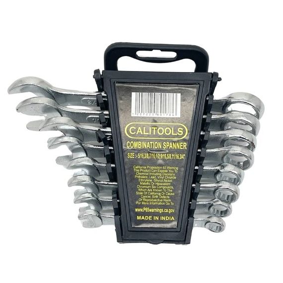 8pc Imperial Combination Wrench Set with Carrying Case C/P 32 Inner 8 CALITOOLS