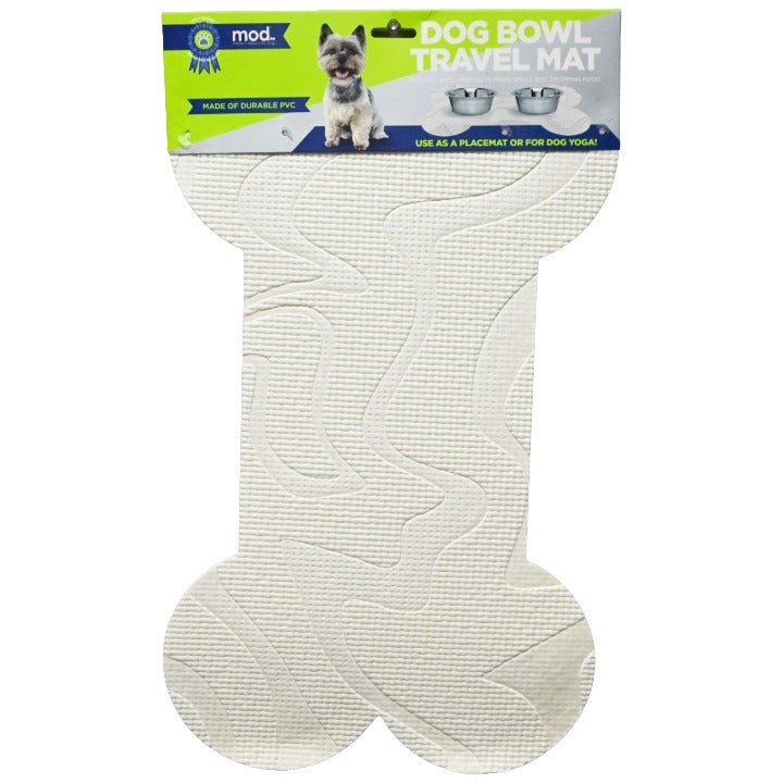 DOG FEEDING MAT 24X16" PRINT CREAM C/P 48