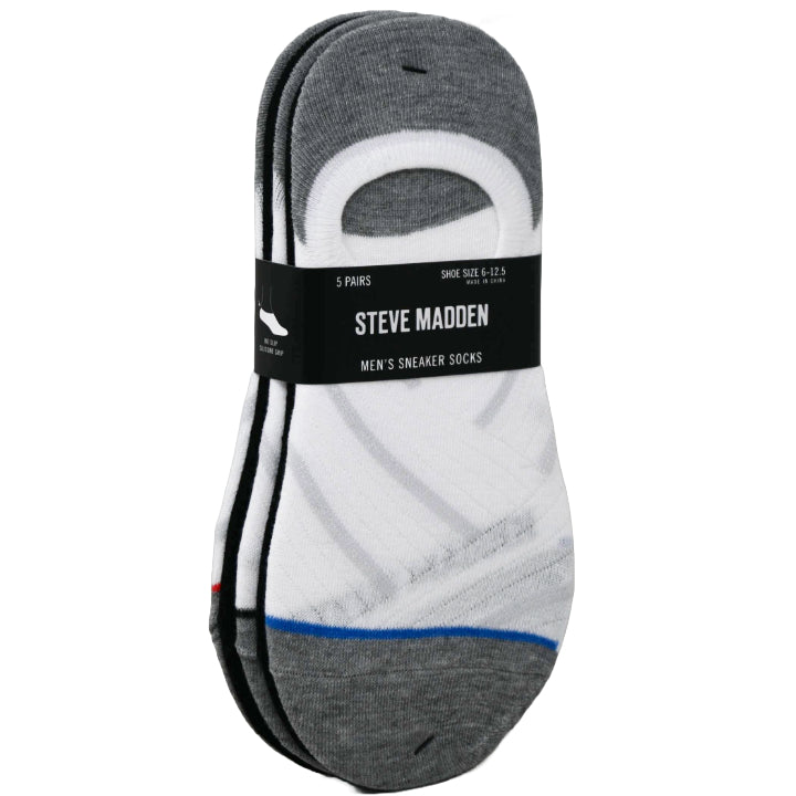 5pk MEN SNEAKER SOCKS STEVE MADDEN SIZE 10-13 C/P 36