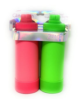 2pk 20oz STAINLESS STEEL INSULATED WATER BOTTLE C/P 18