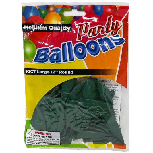 10ct HELIUM QUALITY HUNTER GREEN PARTY BALLOONS C/P 48