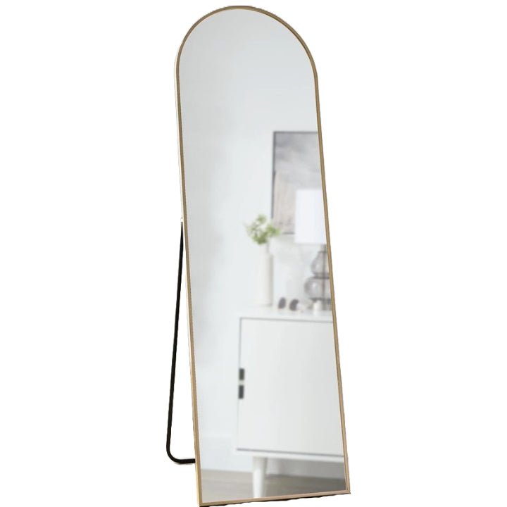 17"x58" BHG BRASS ARCH EASEL MIRROR C/P 1
