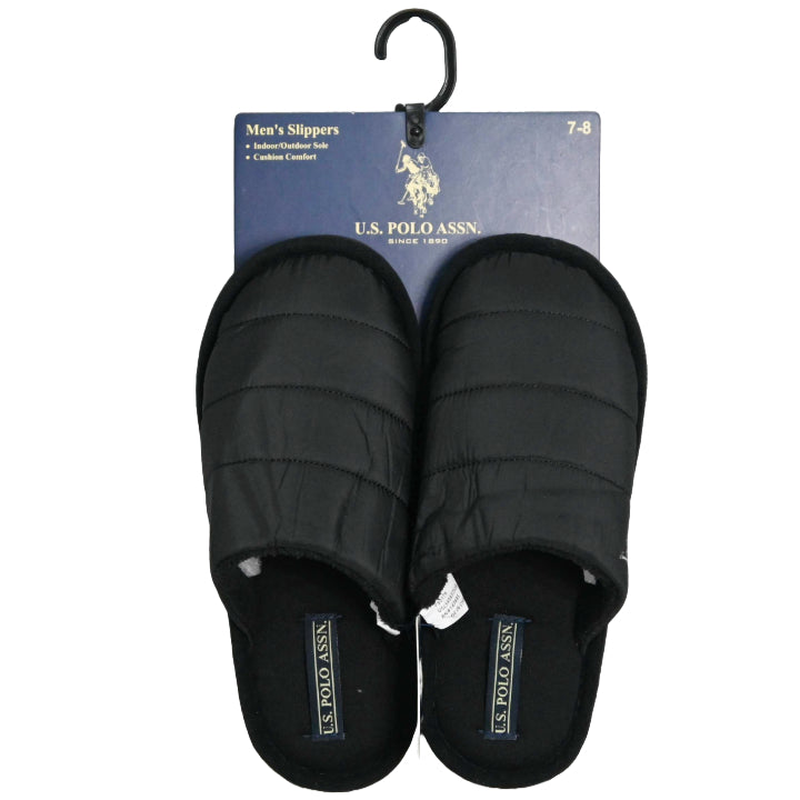 U.S. POLO ASSN. BLK MEN SLIPPERS C/P 24
