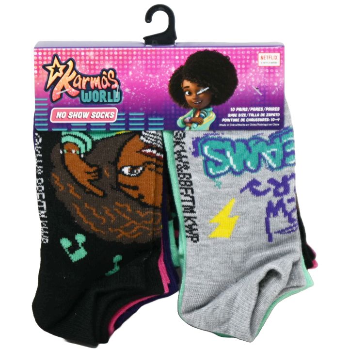 10pk KARMAS WORLD TOGETHER WE GROW NS SOCKS SIZE 6-8 C/P 60