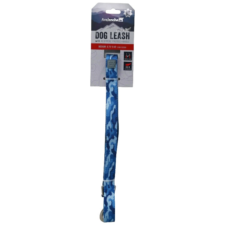DOG LEASH W/NEOPRENE BACKING BLUE C/P 48 AVALANCHE