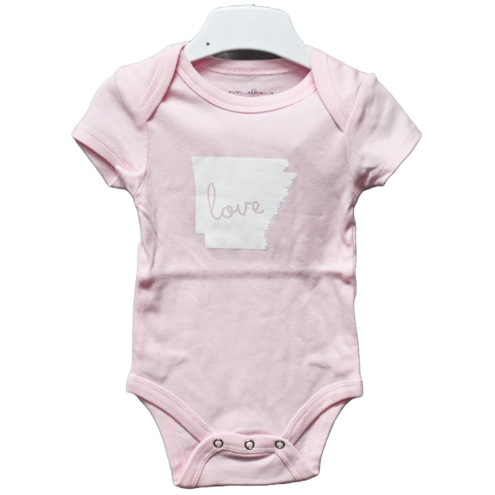 0-3 Month Pink State Onesie- Arkansas C/P 48