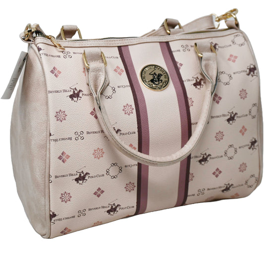 BHPC TAUPE SATCHEL HANDBAG W/TOP ZIPPER C/P 12