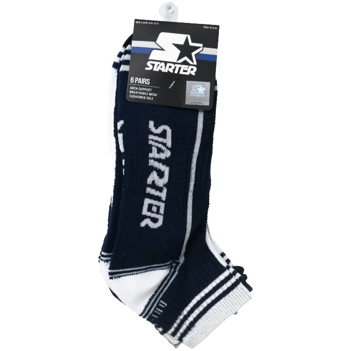 6pk Mens N/G/W Asst Athl Stadium Quarter Socks C/P 24 STARTER
