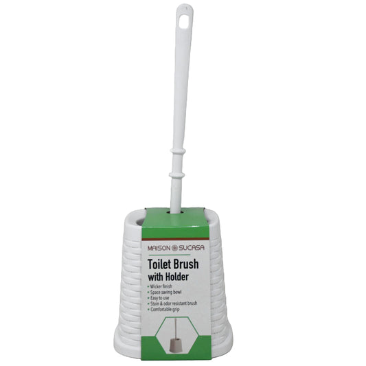 WHITE PREMIUM WICKER TOILET BRUSH SET C/P 6