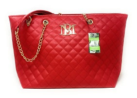 BADGLEY MISCHKA RED QUILTED TOTE C/P 16
