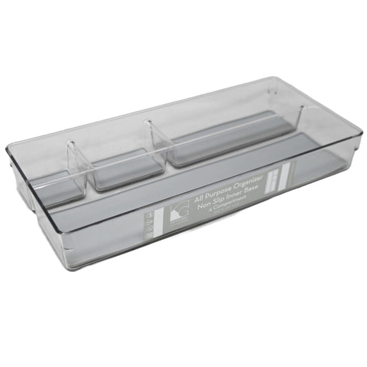 15.5x7x2.5" 4 Section Plastic Storage Organizer with Non-Slip Bottom C/P 12