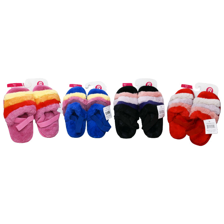 *OUTSIDE OF CA* GIRLS COLOR BLOCK SLINGBACK SLIPPER 4-ASST COLORS/3-ASST SIZE C/P 48