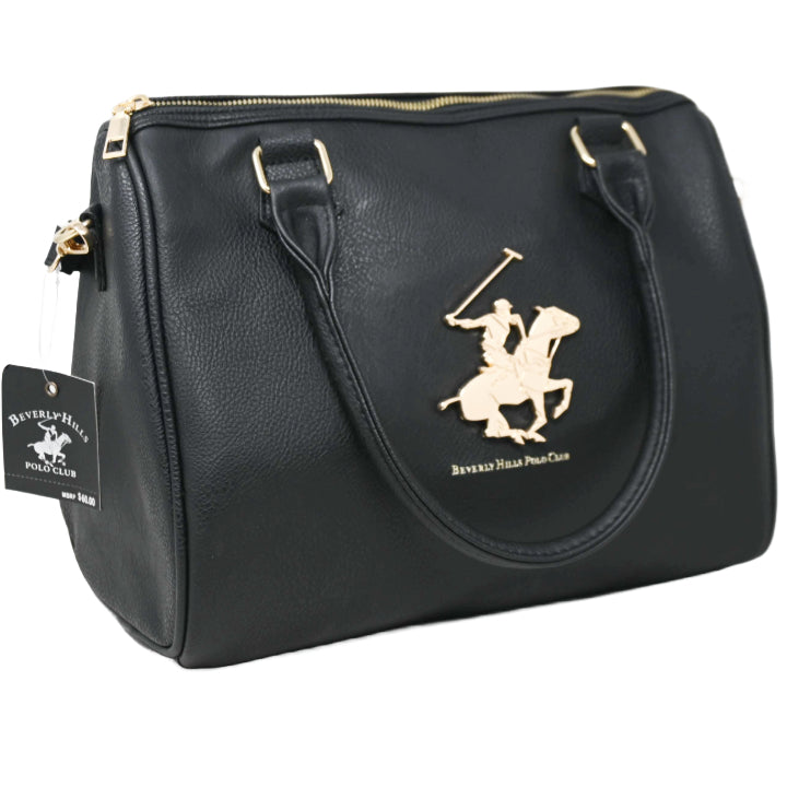 BHPC BLACK SATCHEL HANDBAG W/TOP ZIPPER C/P 12