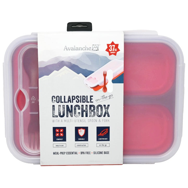 9.5x8.3" RED COMPARTMENT EXP. SILICONE LUNCH BOX AVALANCHE C/P 24