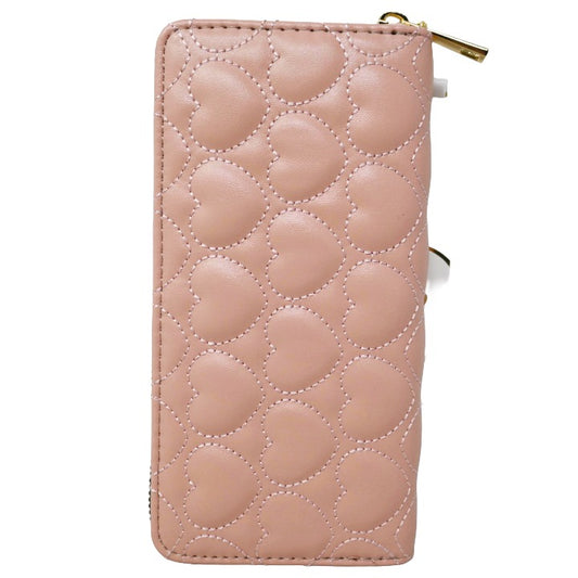 PNK QUILT HEART ZIP WALLET (NO UPC, HAS PROP 65 LABEL) C/P 50