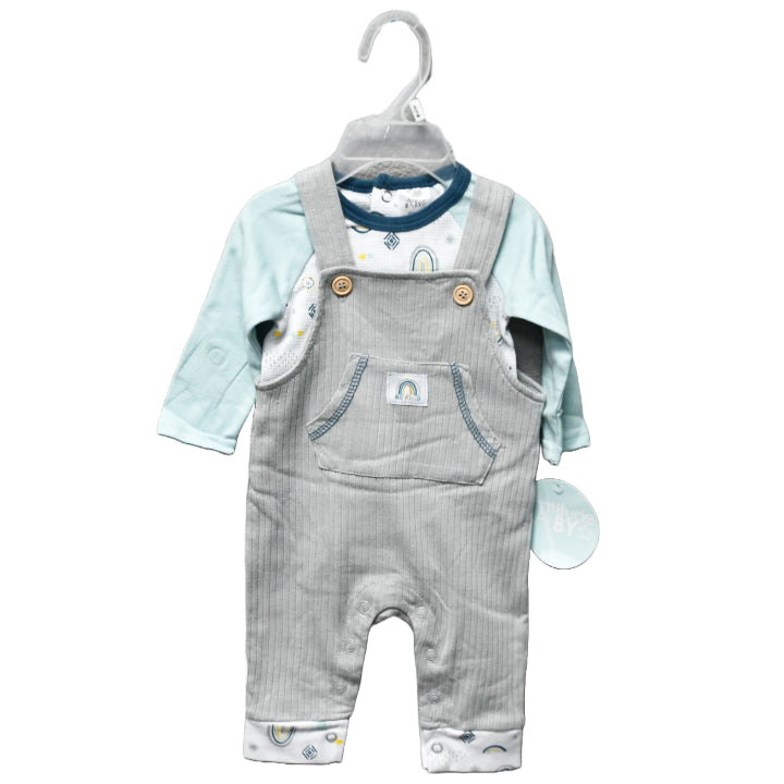 2pc BOYS GREY TOP/OVERALL SET C/P 48