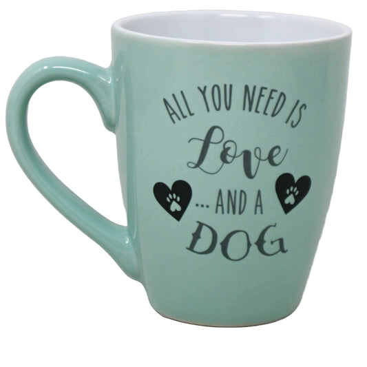 18oz LOVE AND A DOG MUG C/P 16