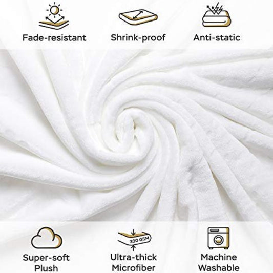 50"x60" SUNSHINE WHITE THROW BLANKET C/P 12