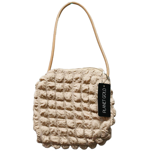 TAUPE QUILTED UNDERARM HANDBAG W/TOP ZIPPER C/P 12