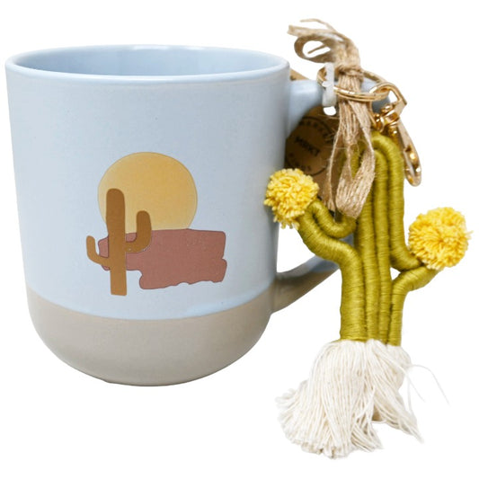 Dessert Mug with Cactus Tassle Key Chain  C/P 24