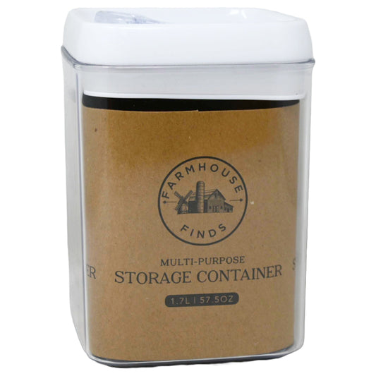 *OUTSIDE OF US* 1.7L White Square Plastic Container C/P 40