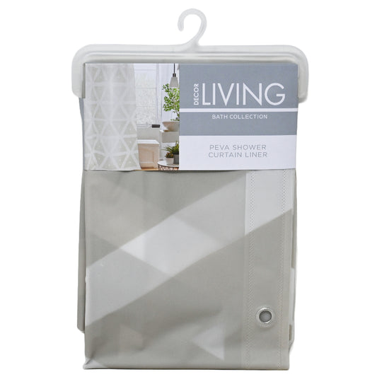 70" X 72" TAUPE PEVA SHOWER CURTAIN C/P 12