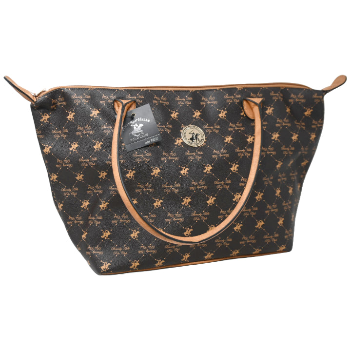 BHPC BROWN CARRY ALL HANDBAG W/TOP ZIPPER C/P 18