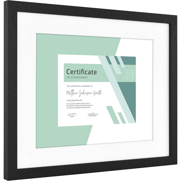 6pk 11X14" BLK MATTED WOODGRAIN FRAME C/P 1