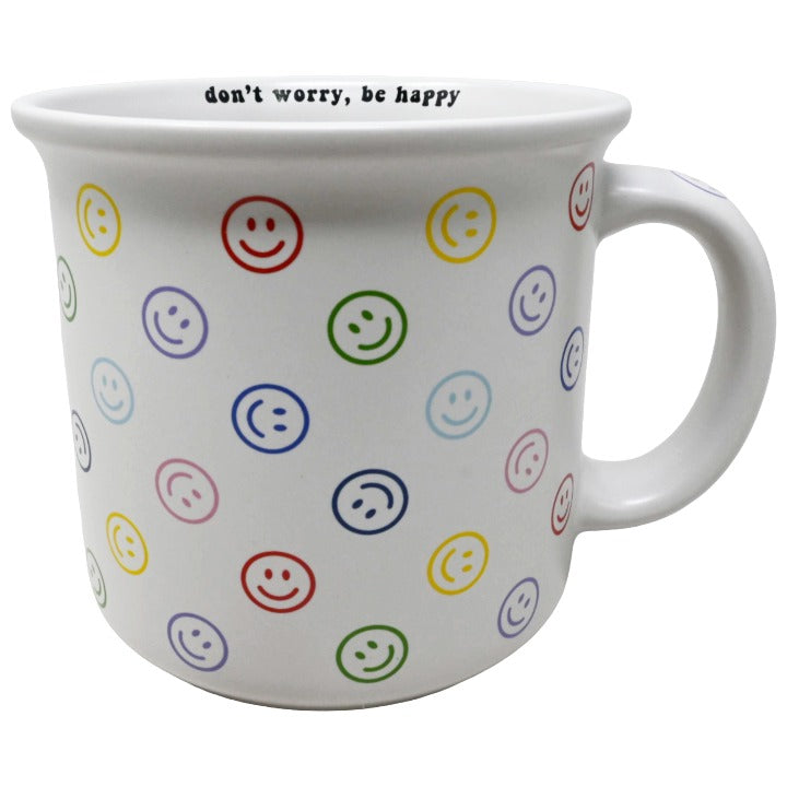 Wht All-Over Smiley Mug C/P 36 MRKT FINDS