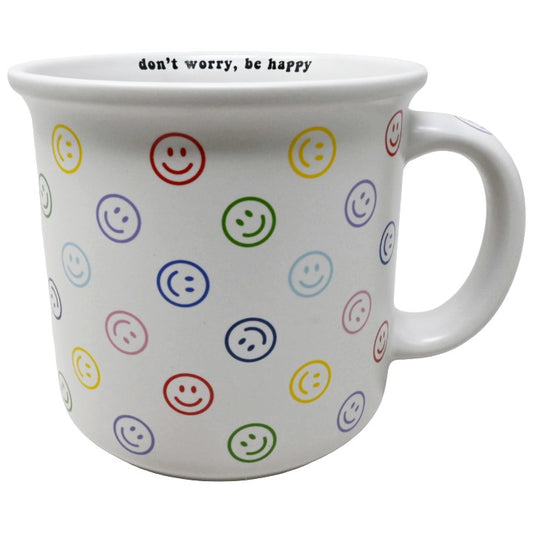 Wht All-Over Smiley Mug C/P 36 MRKT FINDS