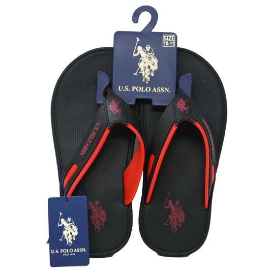 BLK/RED BOYS SANDALS SIZE 10-4 U.S. POLO ASSN. C/P 24