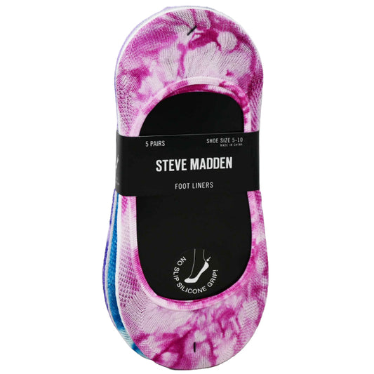 5pk WOMEN TIE DIE MESH FOOTIES SOCKS STEVE MADDEN C/P 24