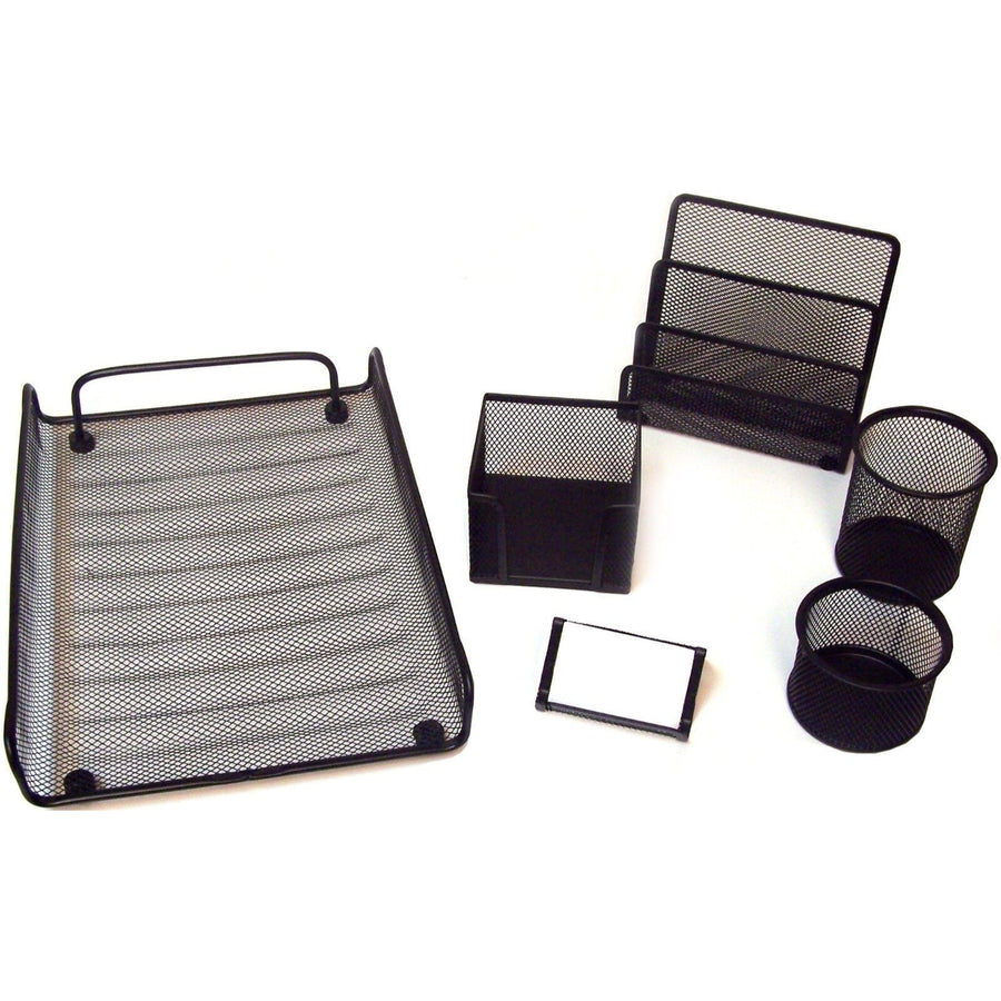 6pc BLACK OFFICE STATIONERY SET C/P 12