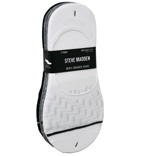 5pk MEN SNEAKER SOCKS STEVE MADDEN SIZE 10-13 C/P 36