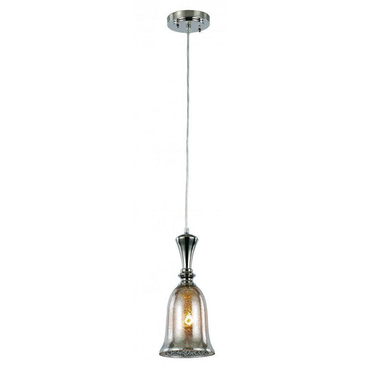 51" POLISHED NICKEL PENDANT LIGHT FIXTURE C/P 1,BROWN BOX WITH COLOR LABEL