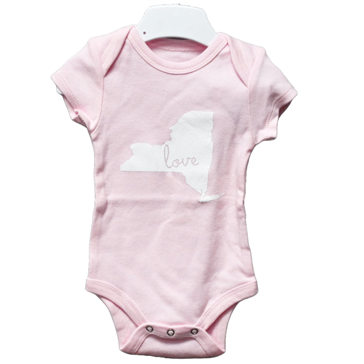 0-3 Month Pink State Onesie- New York C/P 48