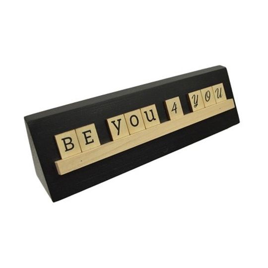 9x2 BE YOU 4 YOU Print Puzzle Piece Blk Wedge Wood Tabletop C/P 24
