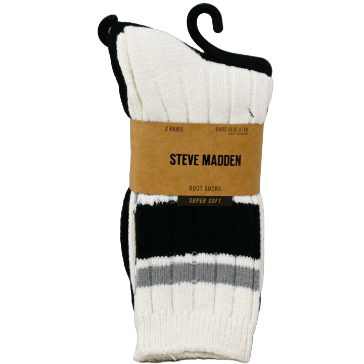 2pk WOMEN SUPER SOFT BOOT SOCKS STEVE MADDEN C/P 48
