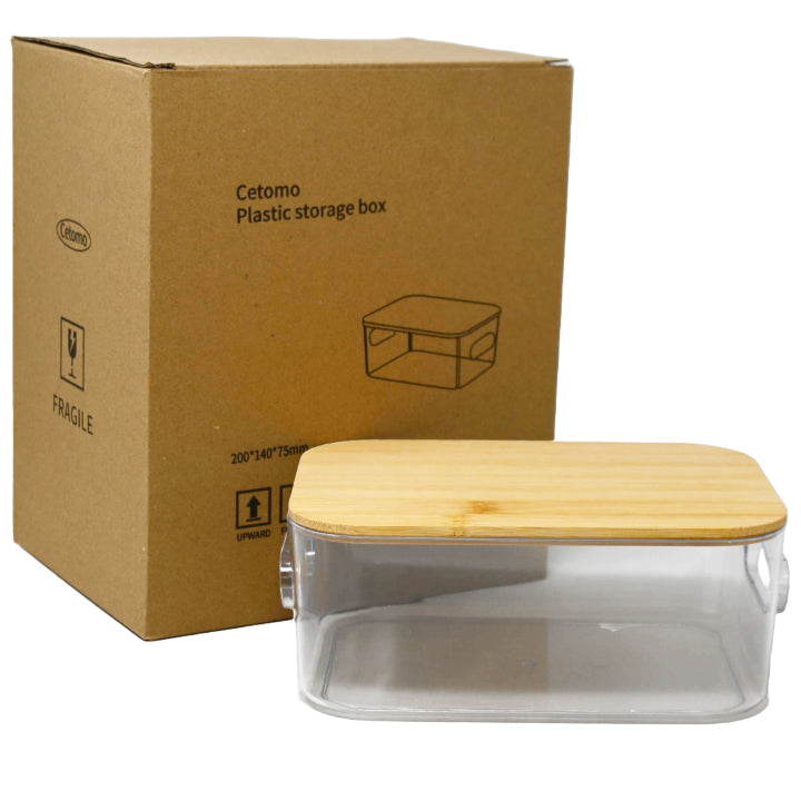 MED. STORAGE BOX W/BAMBOO LID C/P 32