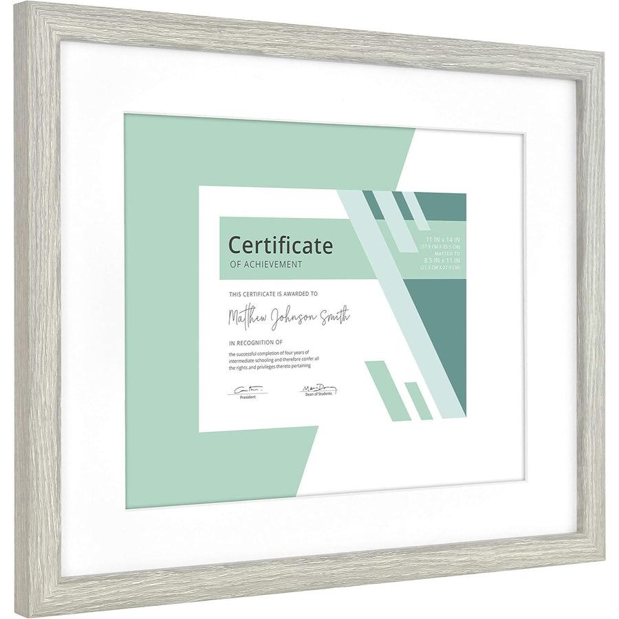 6pk 11X14" GRAY MATTED WOODGRAIN FRAME C/P 1
