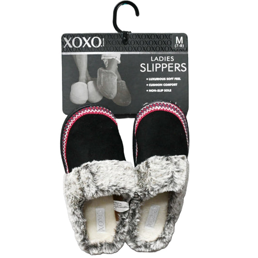 S-L XOXO BLACK LADIES SLIPPERS C/P 24