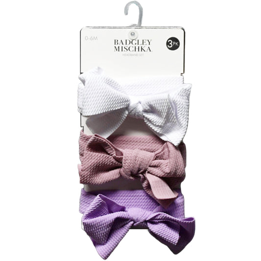 3pc Knot Headbands -White & Gray & Mauve C/P 72