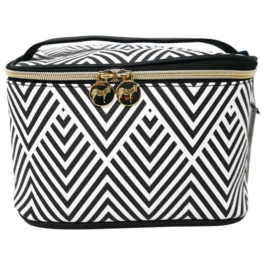 *OUTSIDE CA* BLK TRAIN CASE W/CHEVRON PRINT DABNEY LEE C/P 20