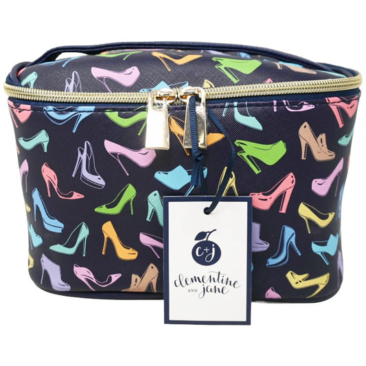 *OUTSIDE CA* NAVY TRAIN CASE W/PRINTED HEELS CLEMENTINE AND JANE C/P 20