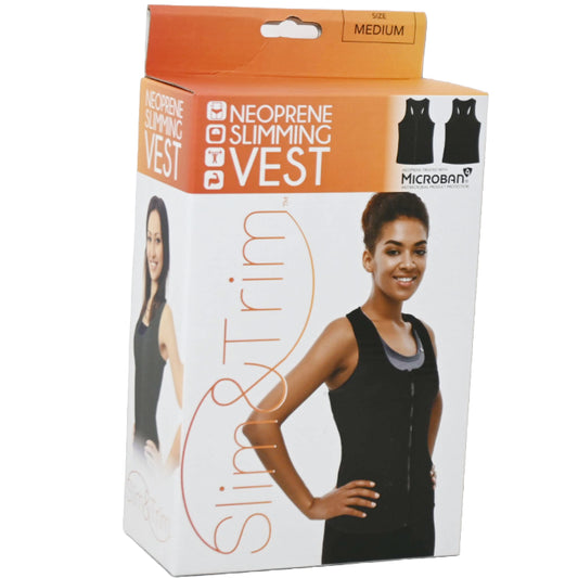 MED. JET BLACK WOMEN NEOPRENE VEST (BOXED) C/P 12