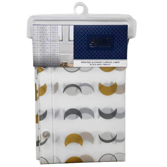 70" X 72" PEVA SHOWER CURTAIN LINER W/PRINTED MOON C/P 12
