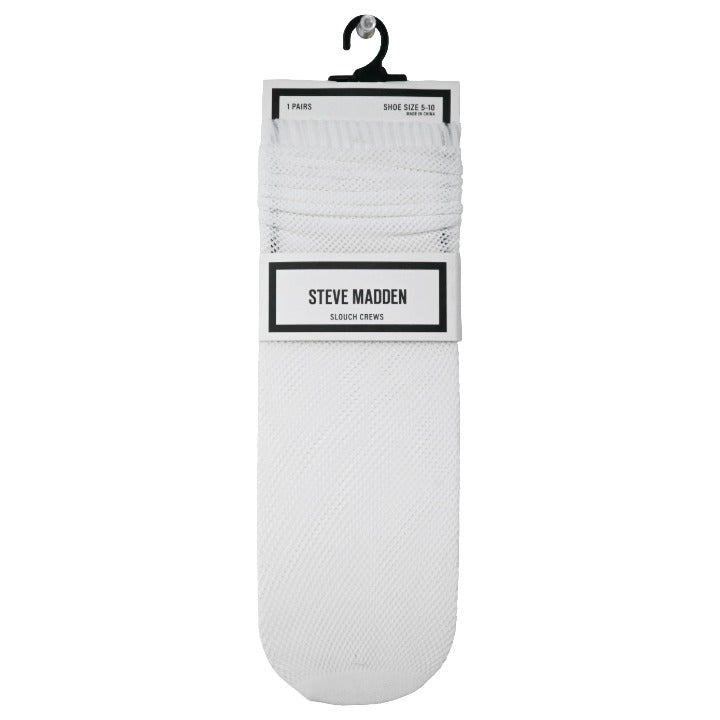 Wht Slouch Socks C/P 48 Steve Madden