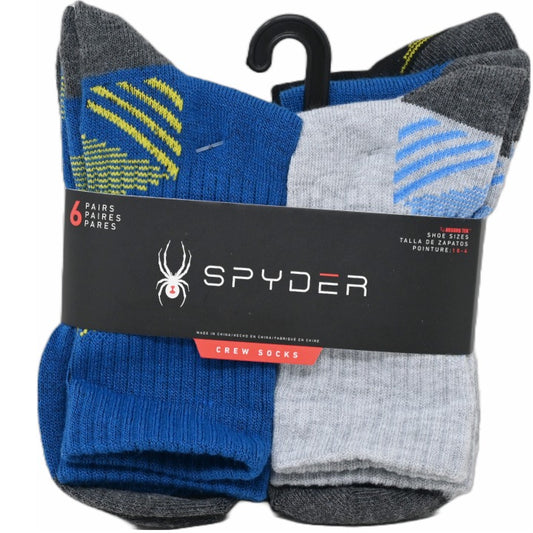 6pk 6-8 SPYDER STRIPED CALF SOCKS C/P 60